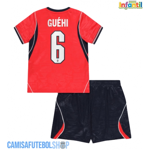 Camisa de time de futebol Inglaterra Marc Guehi #6 Replicas 2º Equipamento Infantil Mundo 2026 Manga Curta (+ Calças curtas)
